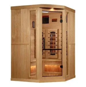 Golden Designs Full Spectrum Infrared Sauna with Himalayan Salt Bar | GDI-8035-03 | 3 Persons