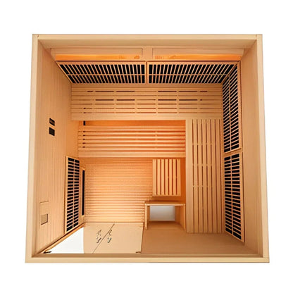 Golden Designs Toledo Hybrid Sauna (Indoor) Full Spectrum and Harvia Traditional Stove | GDI-8360-01 Toledo | 6 Persons