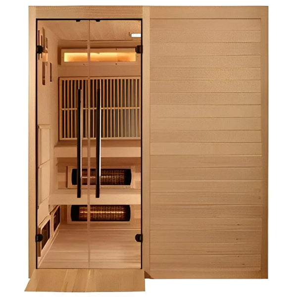 Golden Designs Toledo Hybrid Sauna (Indoor) Full Spectrum and Harvia Traditional Stove | GDI-8360-01 Toledo | 6 Persons