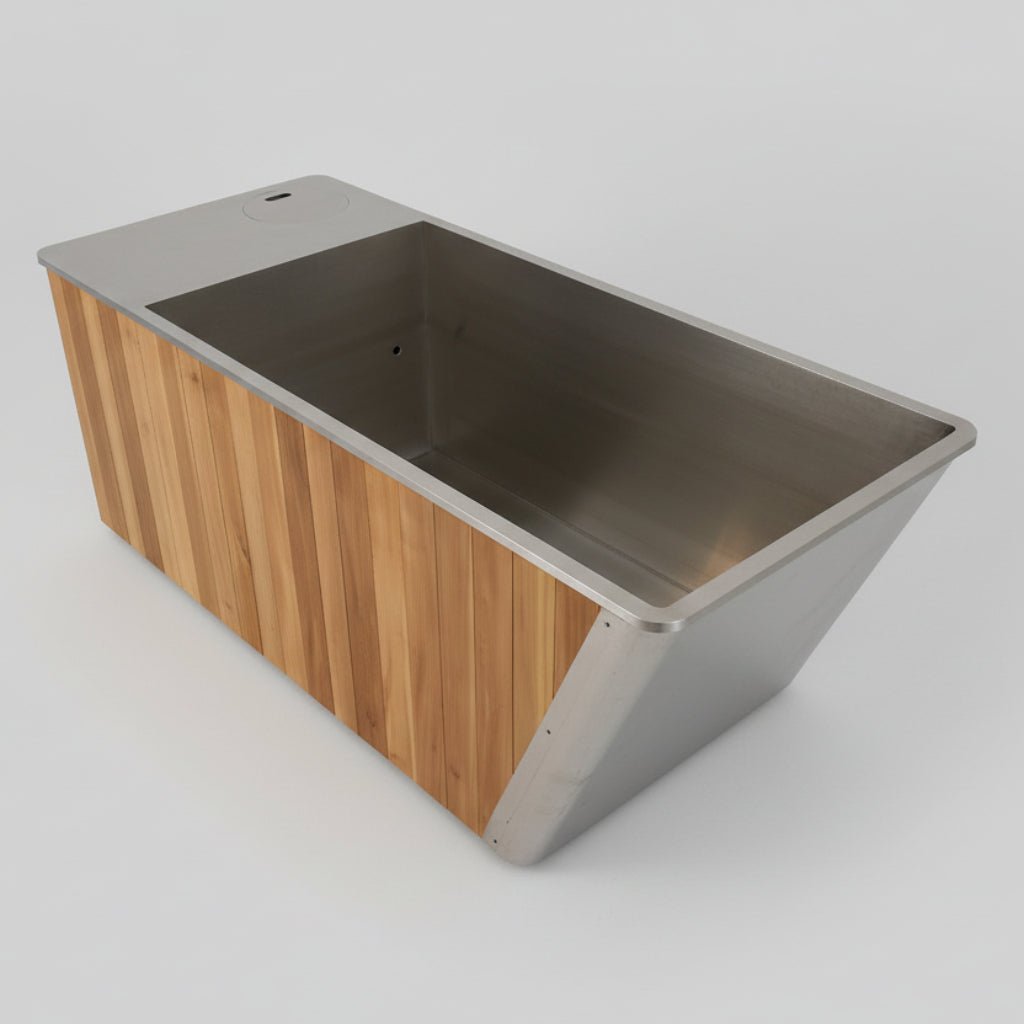 Wood/Stainless Steel Plunge Pool With Integrated Chiller/Heater
